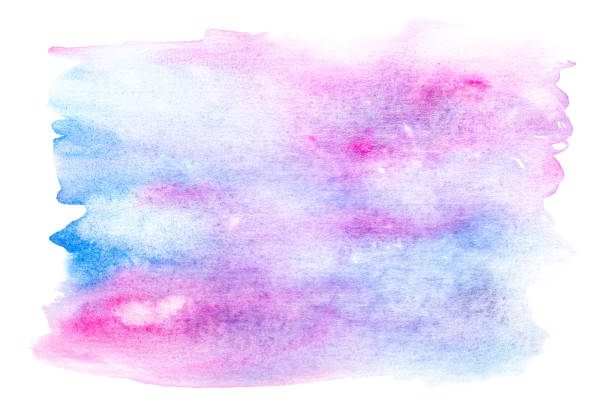 istock Abstract pink and blue watercolor paper textured illustration for grunge templates design, vintage card. 1582591490