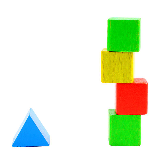 istock Wooden toy blocks isolated on white background 158259971