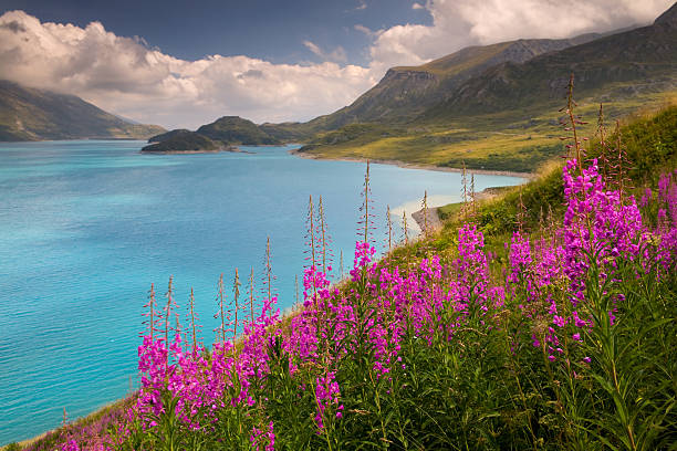 Lake Du Mont Cenis stock photo