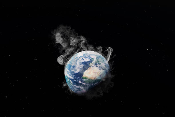 istock Planet Earth in fire and smoke 1582607734