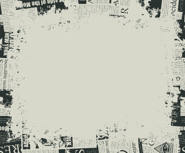 bildbanksillustrationer, clip art samt tecknat material och ikoner med abstract frame background with newspaper text - ilska