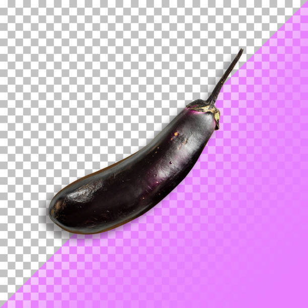 A close-up of the whole eggplant Graphic design element.psd