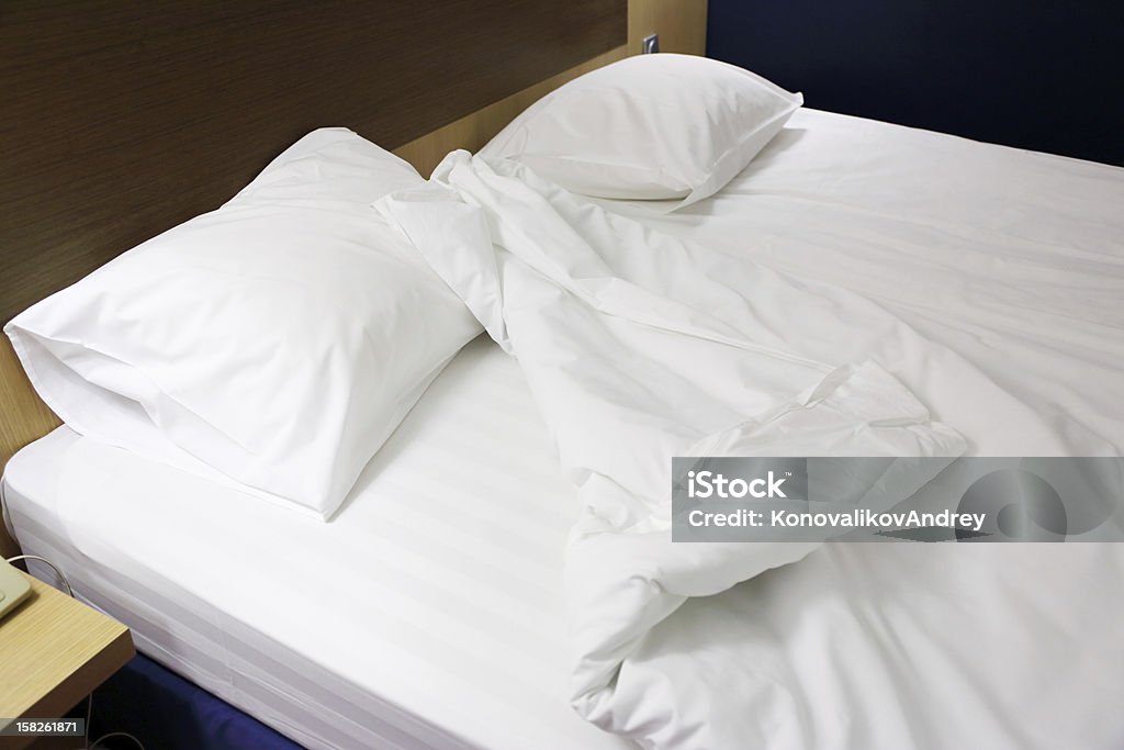 pillows and blanket pillows and blanket on the bed Bed - Furniture Stock Photo