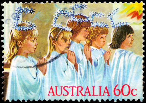 A Stamp printed in AUSTRALIA shows the Kindergarten Nativity play, \