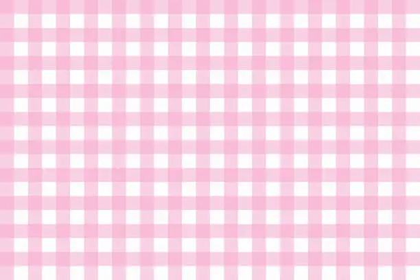 Vector illustration of Seamless pattern with pink gingham check , plaid repeat background for textile ,book cover,wrappind paper,tablecloths.