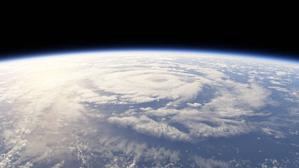 istock View from space of a hurricane on earth 158263045