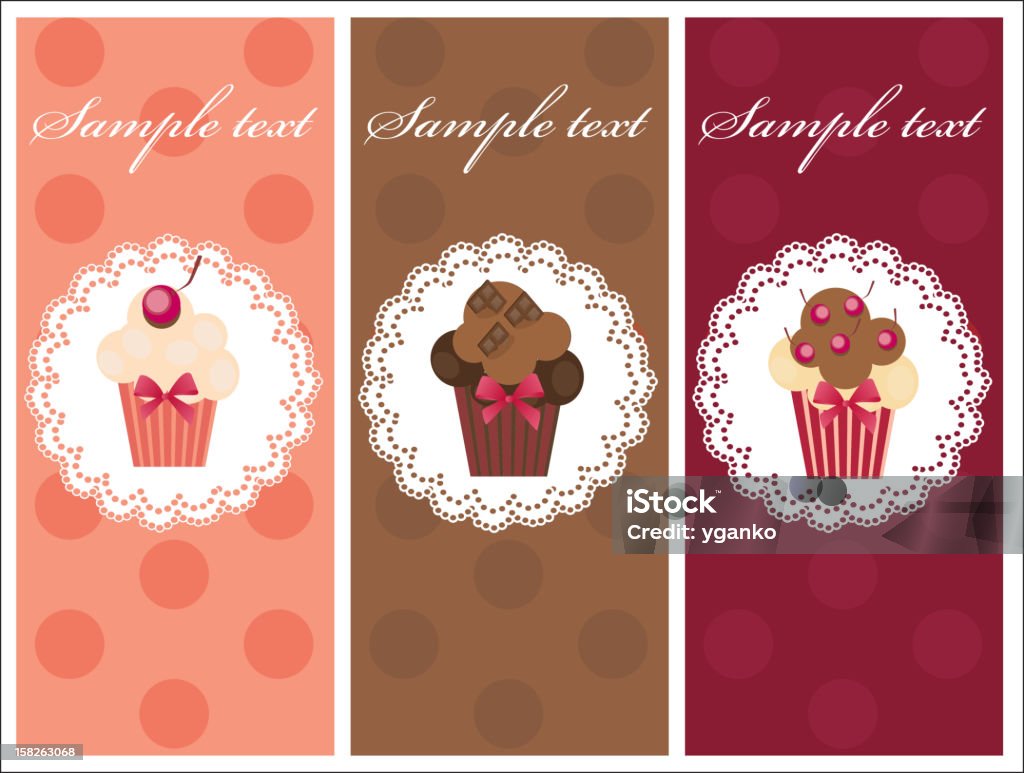 Bonito cartão com doces cupcakes. - Royalty-free Amor arte vetorial