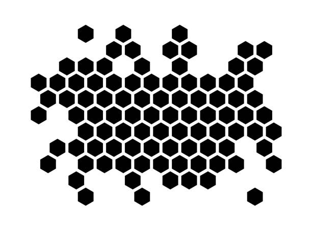 hexagon group group of hexagons pattern design element beehive stock illustrations