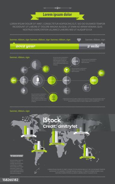 Éléments De Linfographie Avec Une Carte Du Monde Vecteurs libres de droits et plus d'images vectorielles de Diagramme - Diagramme, Donnée financière, Graphisme d'information