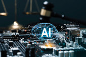 technology control law ai concept for AI ethics and Developing artificial codes of ethics.Compliance, regulation, standard, and responsibility for guarding against