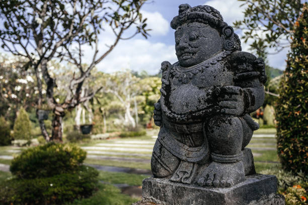Close up statue portrait in Bali, Indonesia