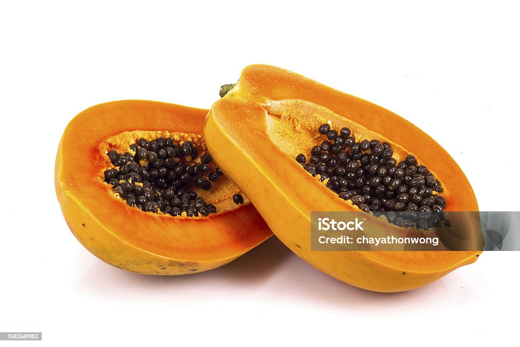 papaya papaya in white background Asia Stock Photo