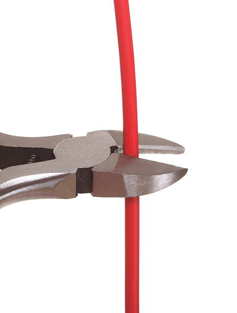 istock Metal nippers is cutting cable 158269239