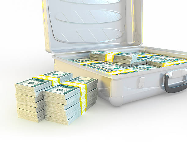 istock Stack of $100 bills and money case 158269290