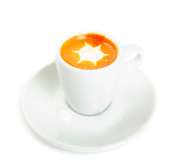 macchiato isolado - latté hot chocolate hot drink indulgence imagens e fotografias de stock