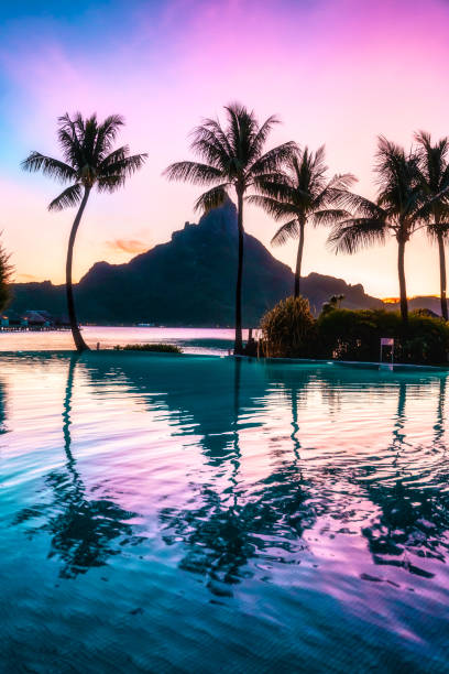 istock Sunset over Ocean in Bora Bora 1582697612