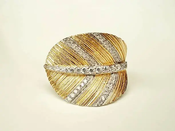 Gold plated silver ring with cubic zirconia