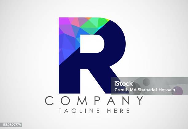 Letter R Styles Color Creative English R Alphabet Low Poly Style Stock Illustration ...