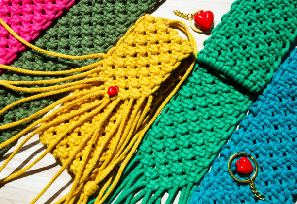 istock Women's bags. Small macrame bags. 1582700525