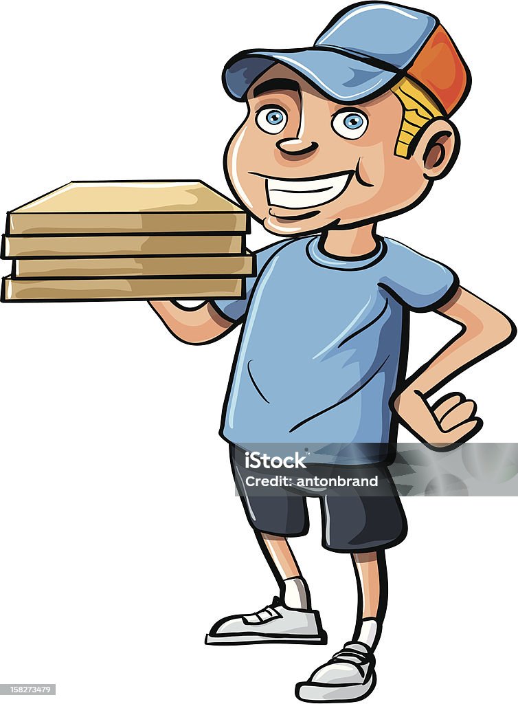 Cartoon Pizza Delivery Boy Stock Illustration - Download Image Now - Home  Delivery, Adolescence, Adult - iStock