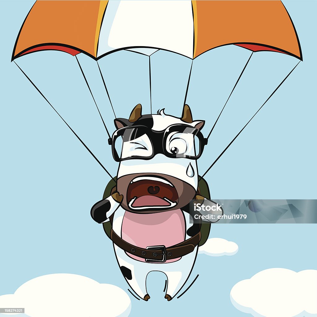 The cattle parachuting Layer using a transparent effect .EPS10.0 Parachuting stock vector