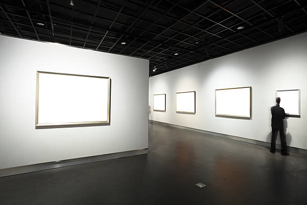 istock Art museum featuring blank canvases of art 158276381