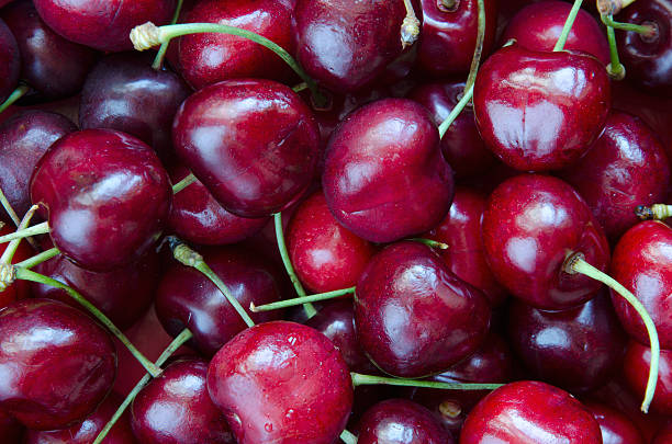 Sweet cherries background stock photo