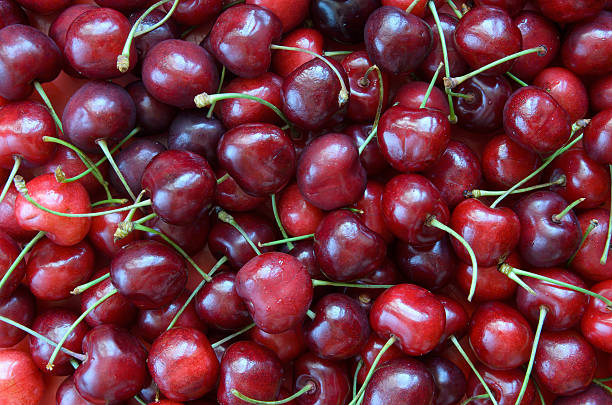 Sweet cherries background stock photo