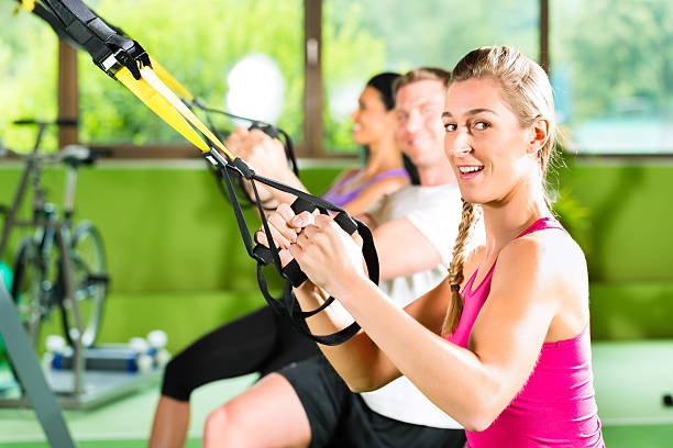 istock Fitness - People at suspension training 158277242