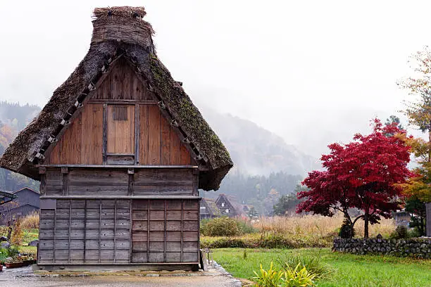 Traditional wooden farmhouse in Shirakawago,Japan