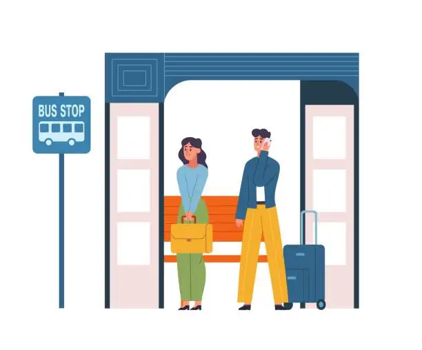 Vector illustration of People in public transport, public transport passengers