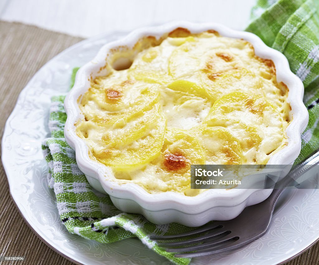 Potato gratin with cream Potato gratin with a cream Prepared Potato Stock Photo