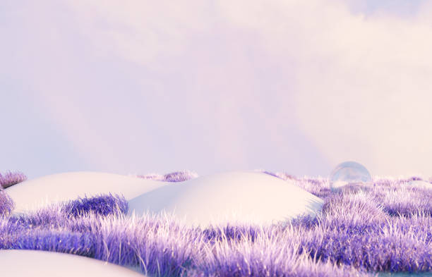 istock Abstract winter landscape scene with a podium for product display. 3d rendering 1582836579
