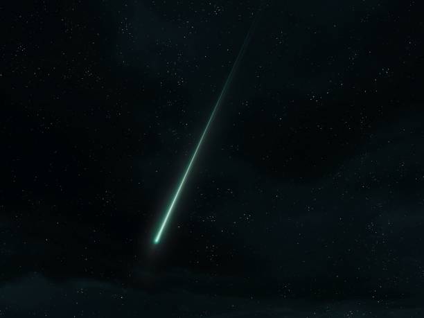 istock Meteoroid in the atmosphere. Falling star in the sky isolated. 1582870674