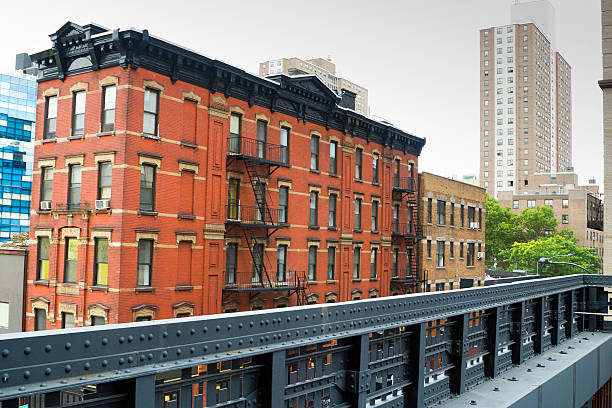 современный челси зданий, нью-йорк - meatpacking district стоковые фото и изображения