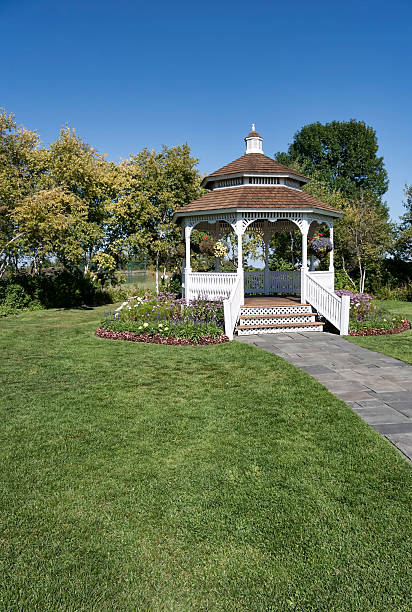 istock Gazebo on Mackanac Island for Weddings Ceremony. 158287439