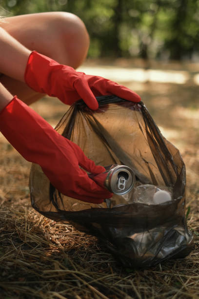 istock environmentalists collect plastic in the forest in garbage bags 1582878823