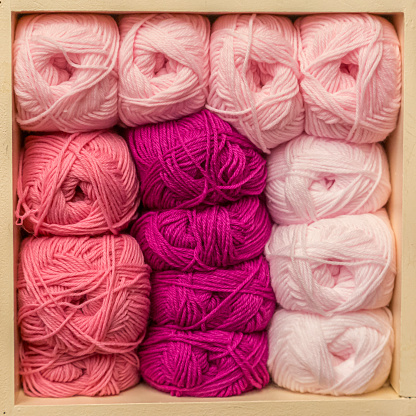 Different shades of pink wool for sale