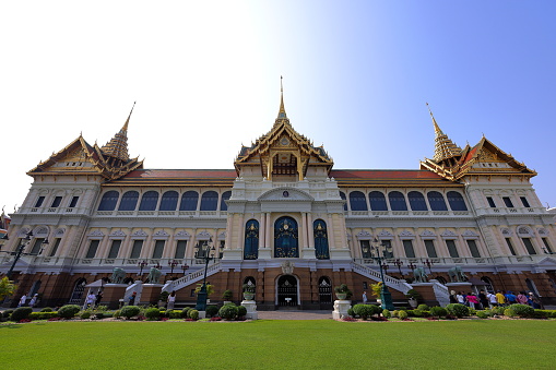 Bangkok, Thailand- March 04, 2023: Wat Phra Kaew Museum (Royal grand palace) in Bangkok, Thailand