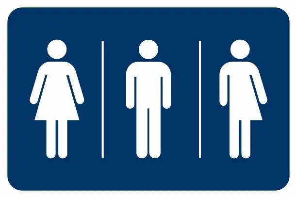 Vector illustration of Vector graphic of all gender toilet symbol