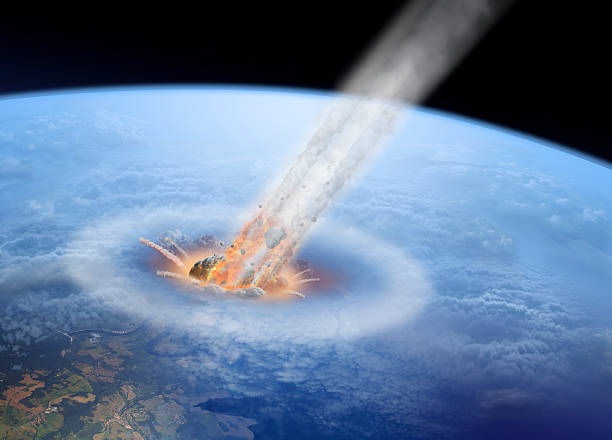 астероид влияние на земле - judgement day exploding asteroid earth стоковые фото и изображения