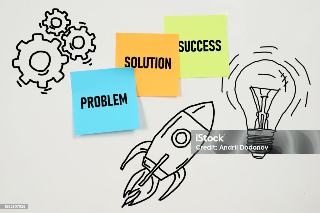 Problem Solved Success Problem Solution Success Are Shown Using The Text Stock Photo ...