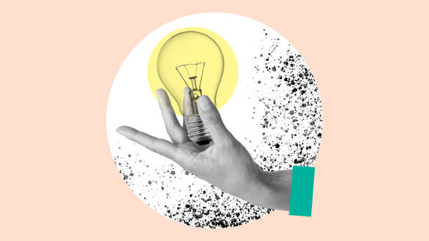 istock Make it happen. Change your mindset. Conceptual collage with head and lamp. Progress, creativity for business idea 1582907872