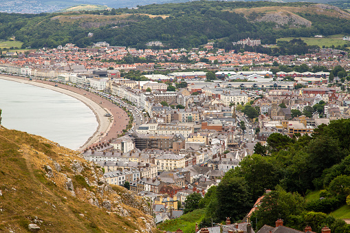 View of Llandudno in North Wales from the Great Orme tramway