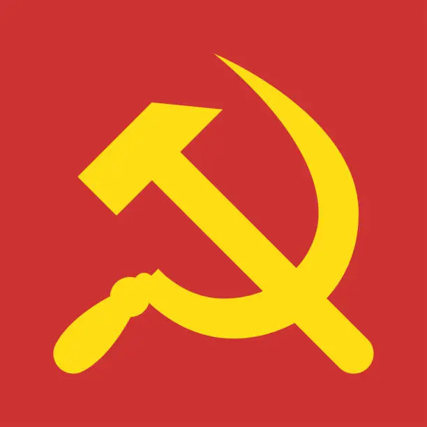 Vector illustration of The hammer and sickle symbol