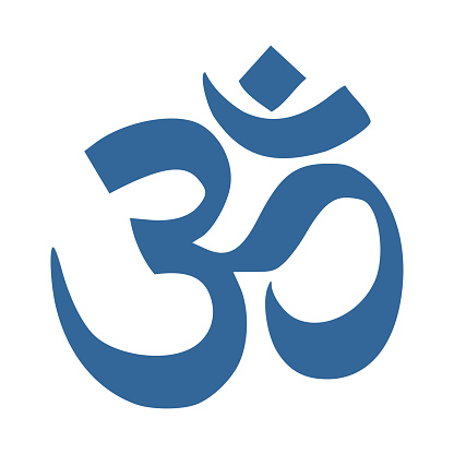 Vector graphic of the Om or Aum symbol in white background