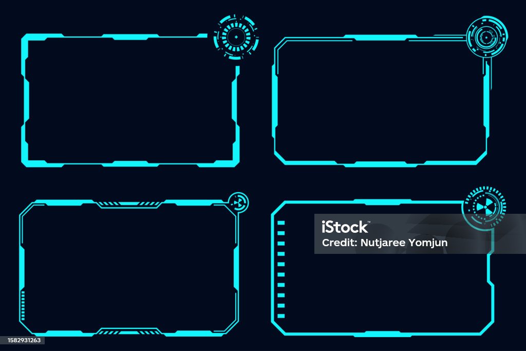 Vector Futuristic Set Hi Tech Frame Element Technology Hud Scifi Square ...