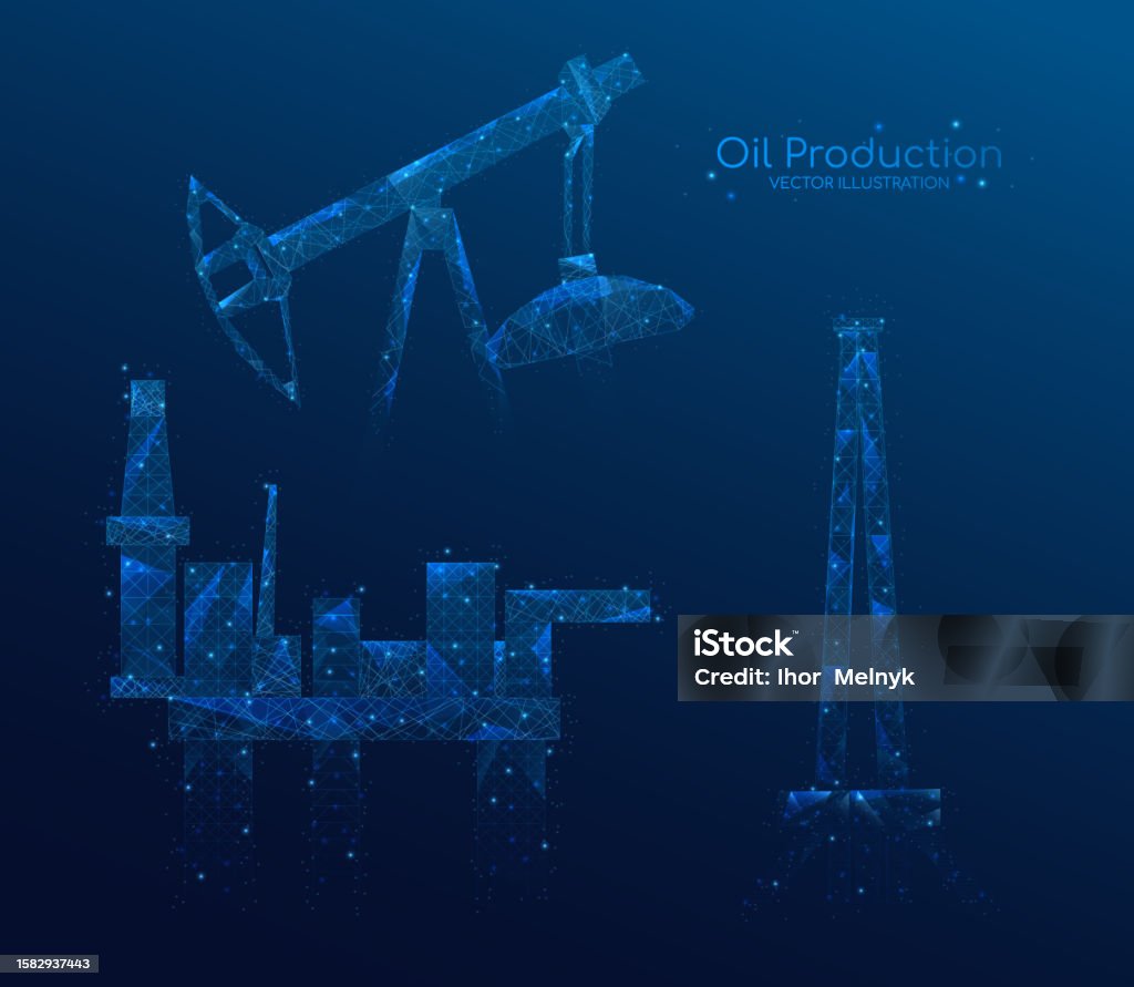 Oil Rig Abstract Oil Fields Concept Stock Illustration - Download Image Now - Drilling ...
