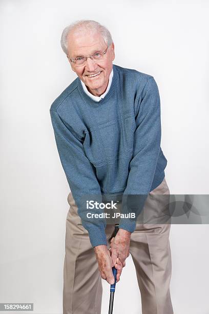 Senior Maschile Con Golf Club - Fotografie stock e altre immagini di Adulto in età matura - Adulto in età matura, Allegro, Anziani attivi