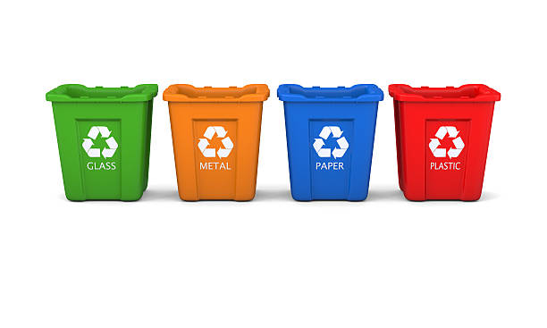 istock Set of recycling bins 158295707